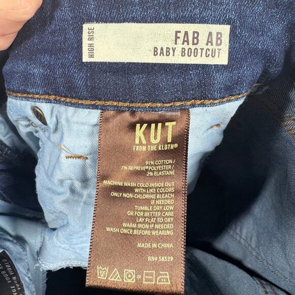 Kut From the Cloth Jeans Women 6 Blue Bootcut Western Boho Dark Wash High Rise - Picture 9 of 11